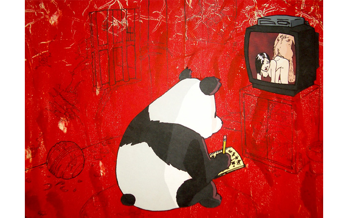 panda watching porn